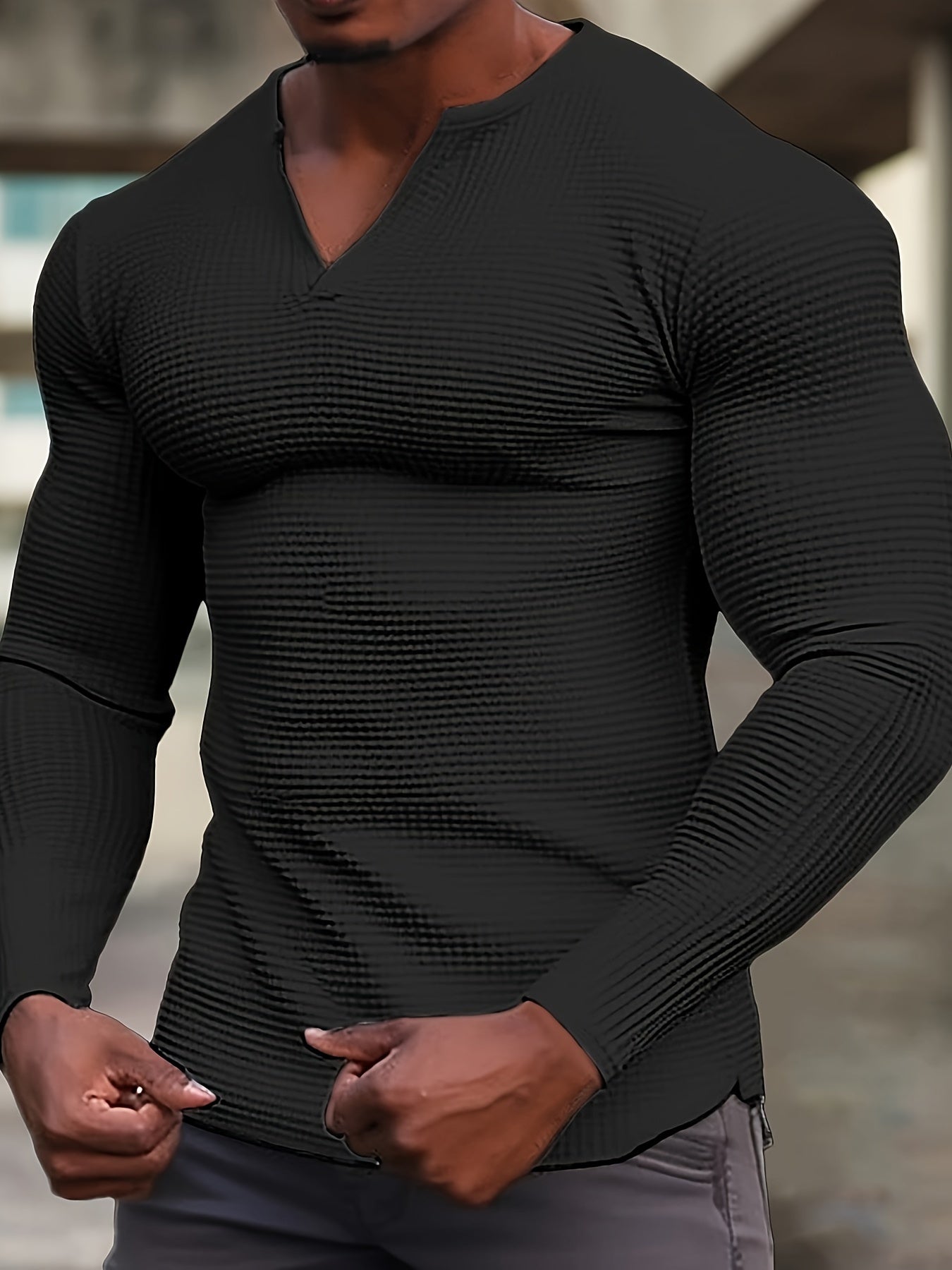 V Neck Long Sleeve T-shirt