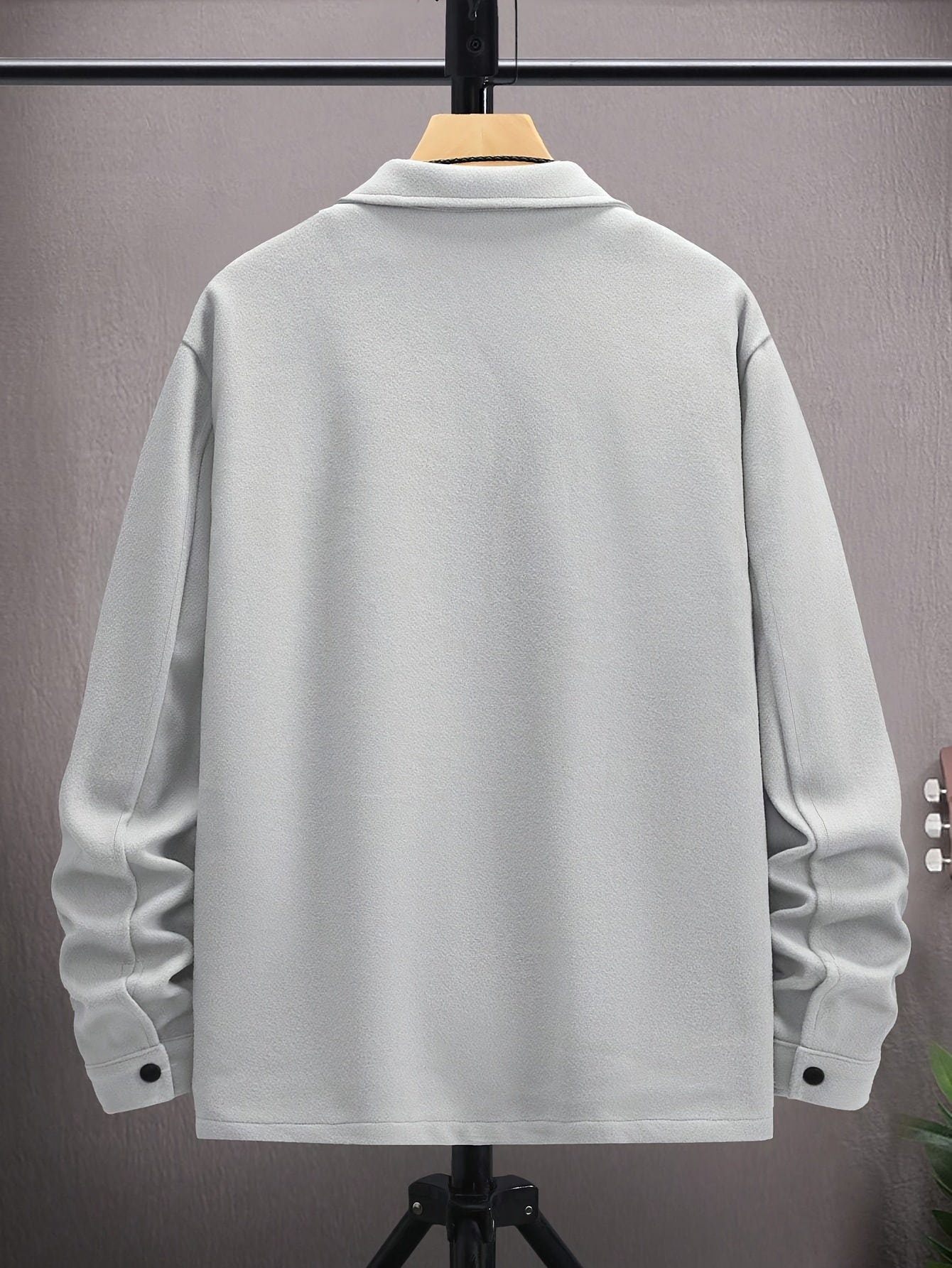 Casual Solid Polyester Jacket