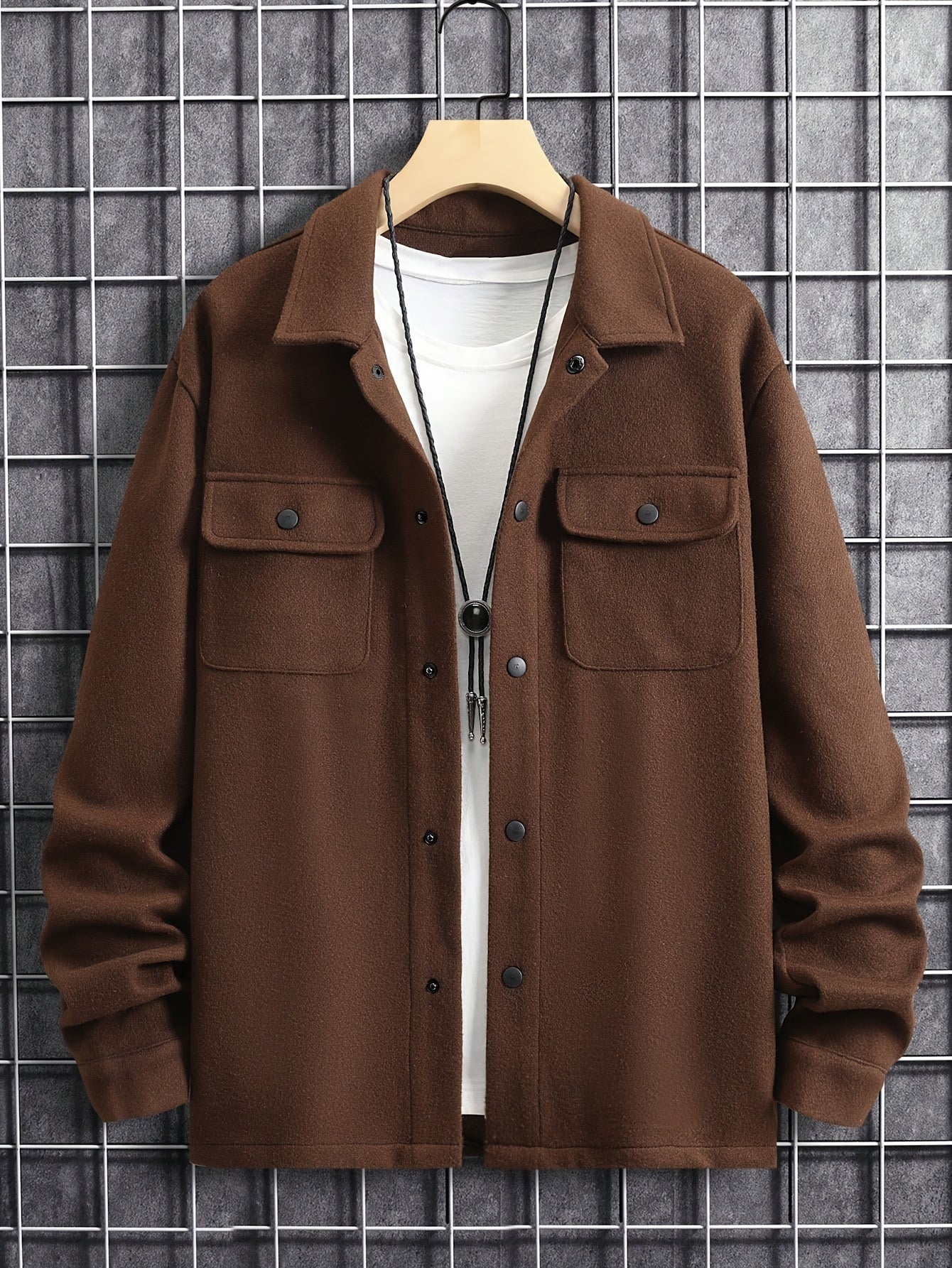 Casual Solid Polyester Jacket