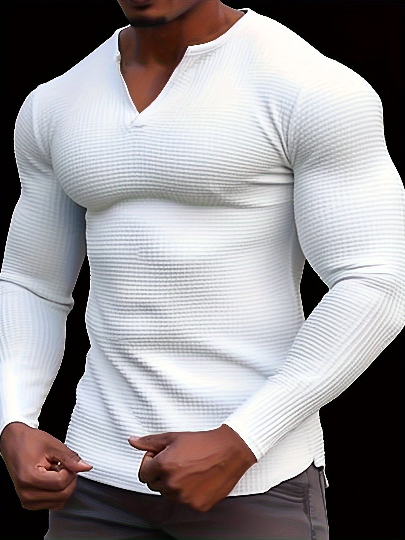 V Neck Long Sleeve T-shirt