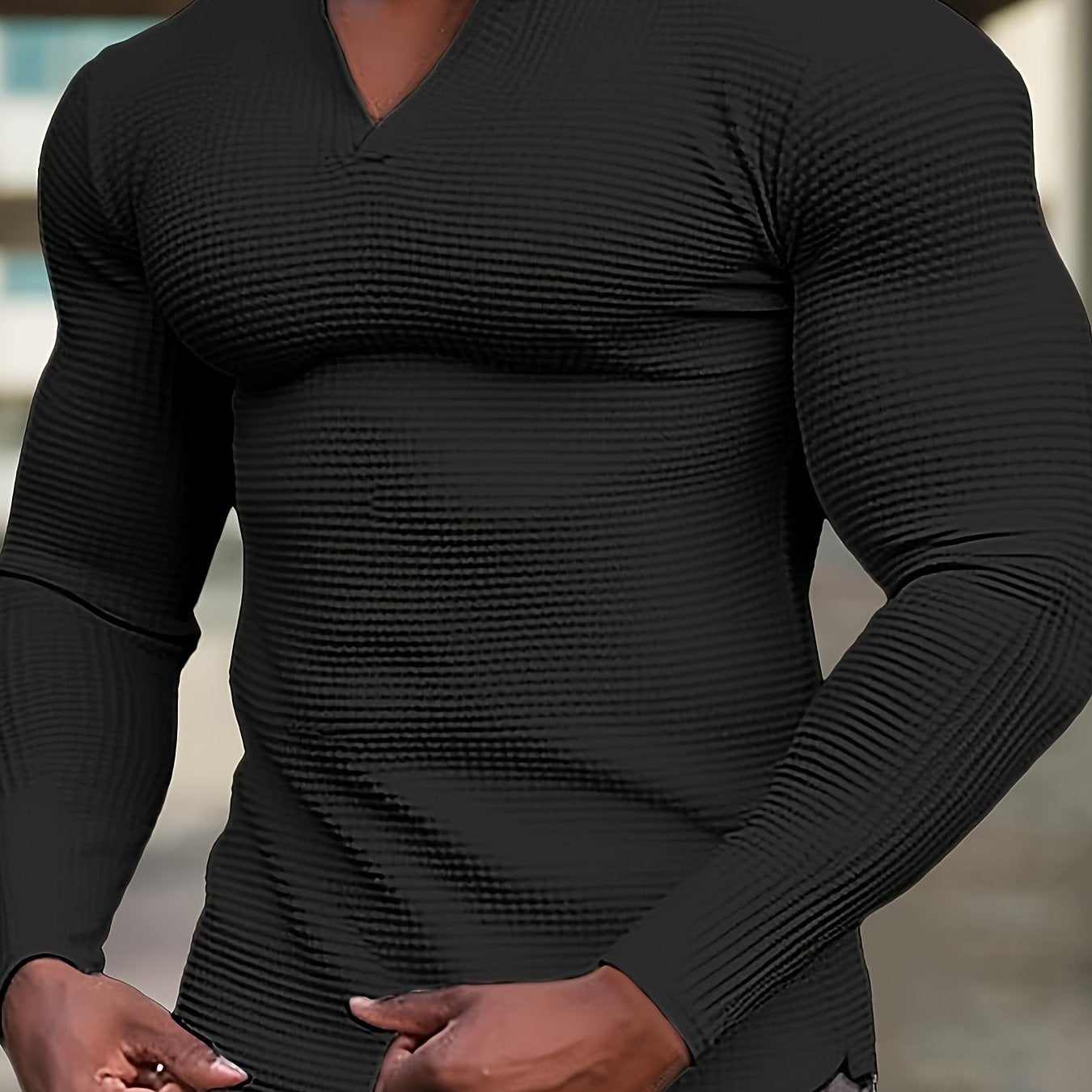 V Neck Long Sleeve T-shirt